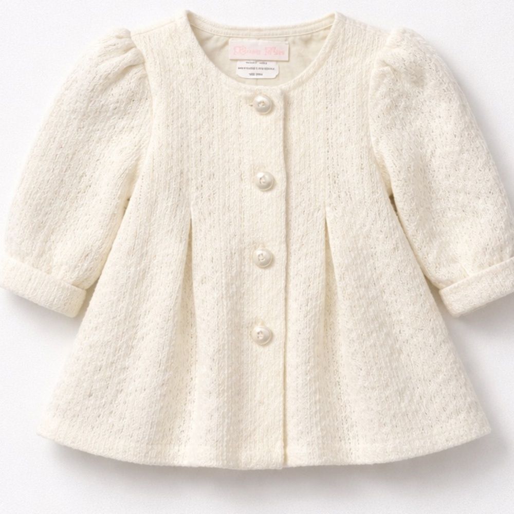Bonnie Baby ivory sweater coat dress size 12 months